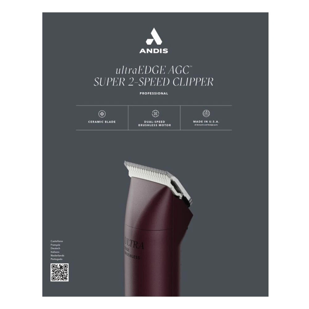 Andis Super 2 Speed UltraEdge AGC Grooming Clipper For Dogs Burgundy
