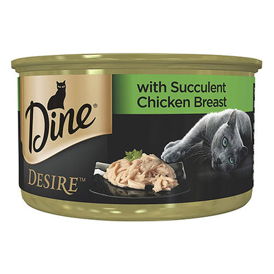 DINE DESIRE Wet Cat Food with Succulent Chicken Breast 85Gm