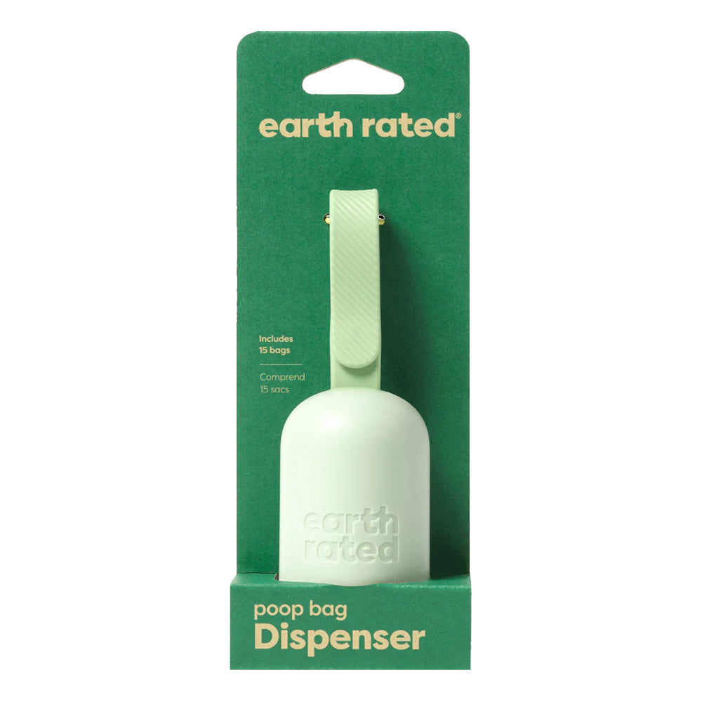 Earth Rated Leash Poop Bag Dispenser with 15 Bags - Unscented