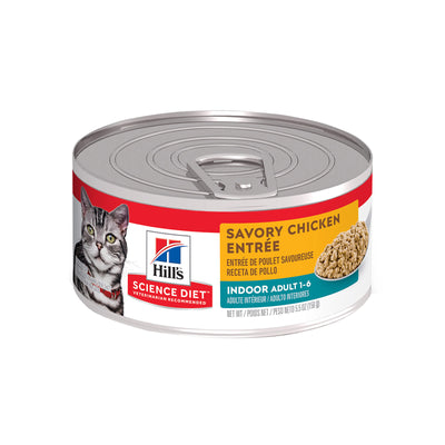 Hill's Science Diet Indoor Adult 1-6 Savory Chicken Entree Wet Cat Food 156gm