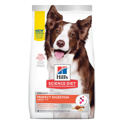 Hill's Science Diet Perfect Digestion Adult 1-6 Chicken, Brown Rice & Whole Oats Recipe Dry Dog Food