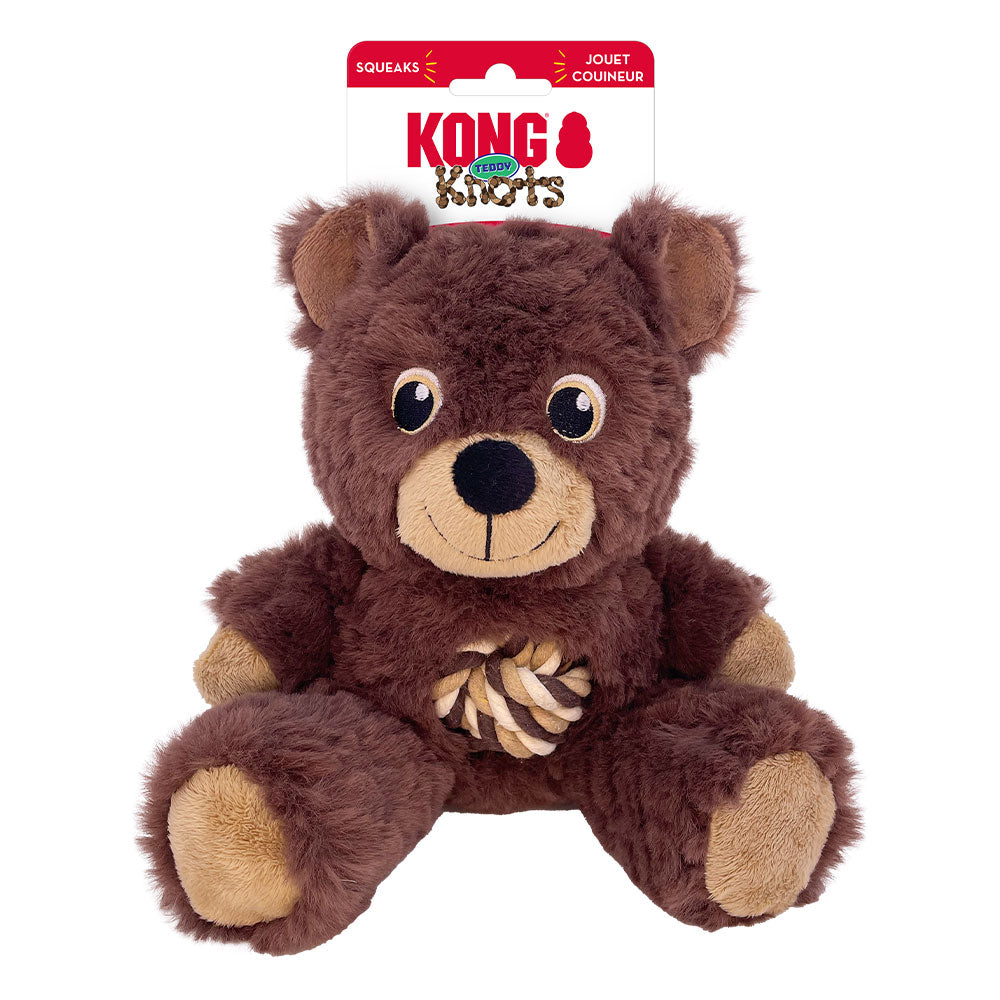 KONG Knots Teddy Squeaker Toy for Dogs - Assorted Colors