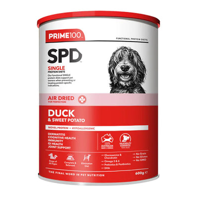 Prime100 SPD Single Protein Diets Air Dried Duck & Sweet Potato All Life Stages Dry Dog Food