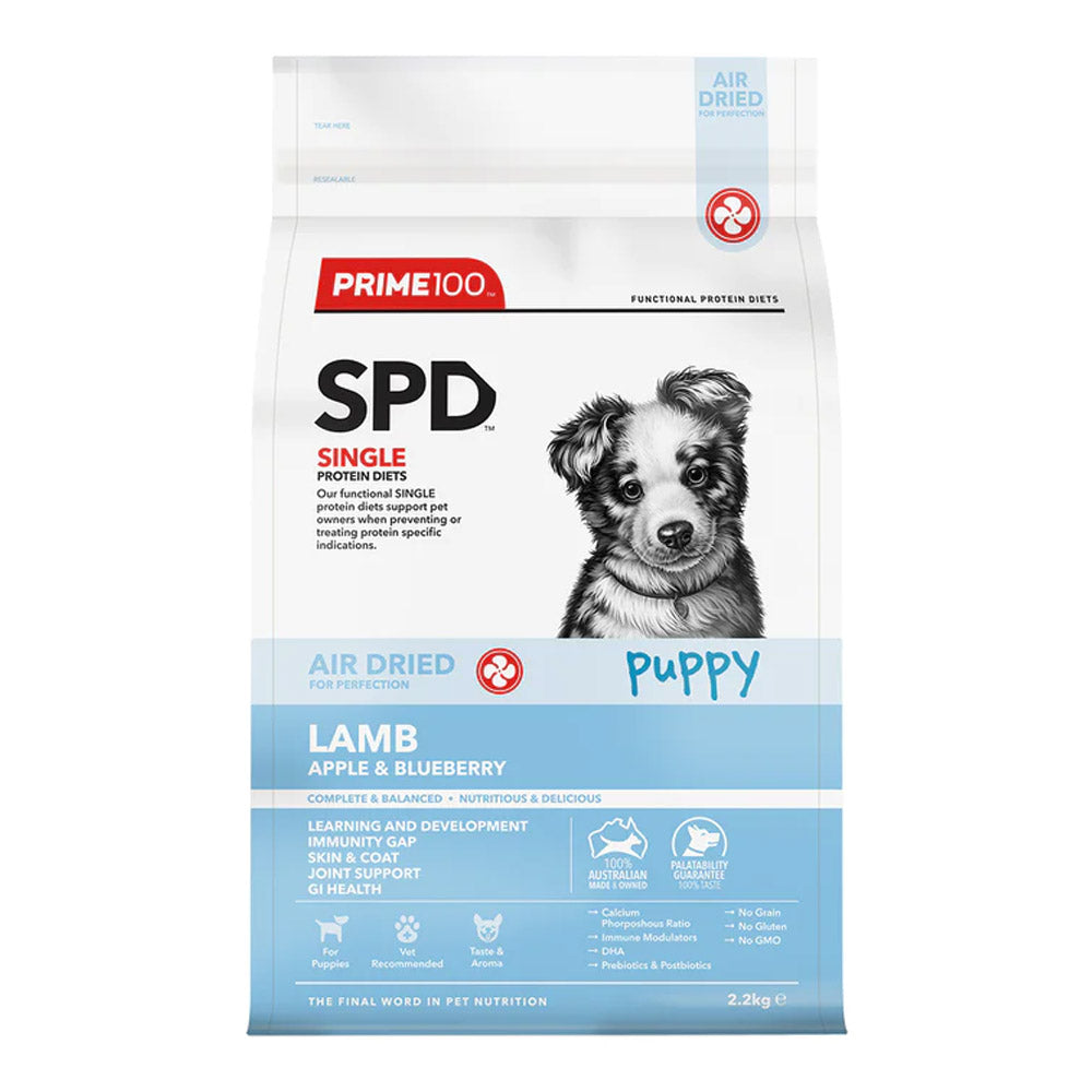Prime100 SPD Single Protein Diets Air Dried Lamb, Apple & Blueberry Puppy Dry Dog Food