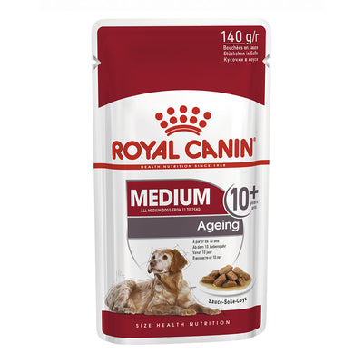 Royal Canin Medium Ageing 10+ Years In Sauce Pouches Wet Dog Food 140 Gms