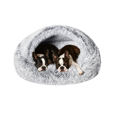 Snooza Calming Hoodie Cuddler Bed for Dogs Silver Fox