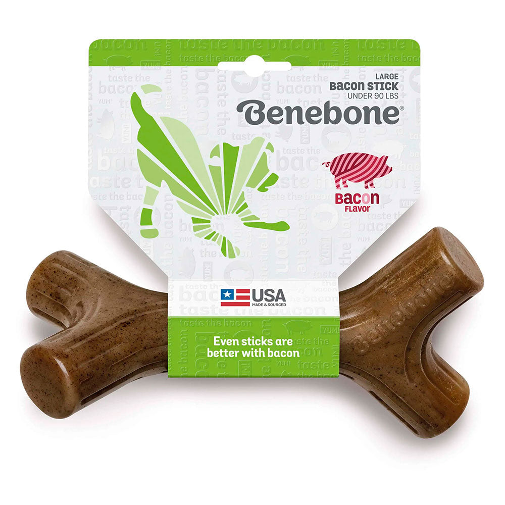 Benebone Bacon Stick Chew Toy for Dogs Large