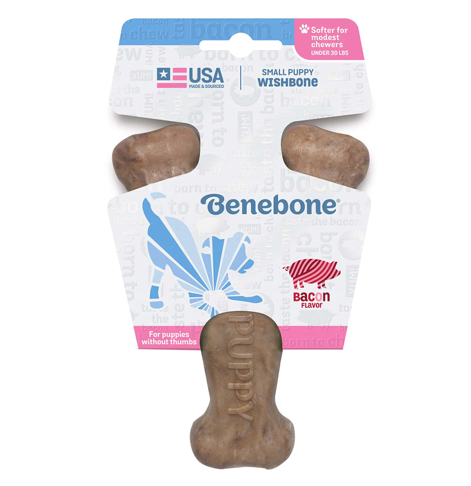 Benebone Wishbone Bacon Chew Toy for Puppy Small