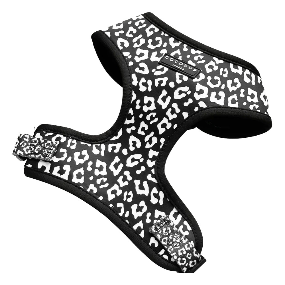 Cocopup London Adjustable Neck Harness for dogs Black Leopard