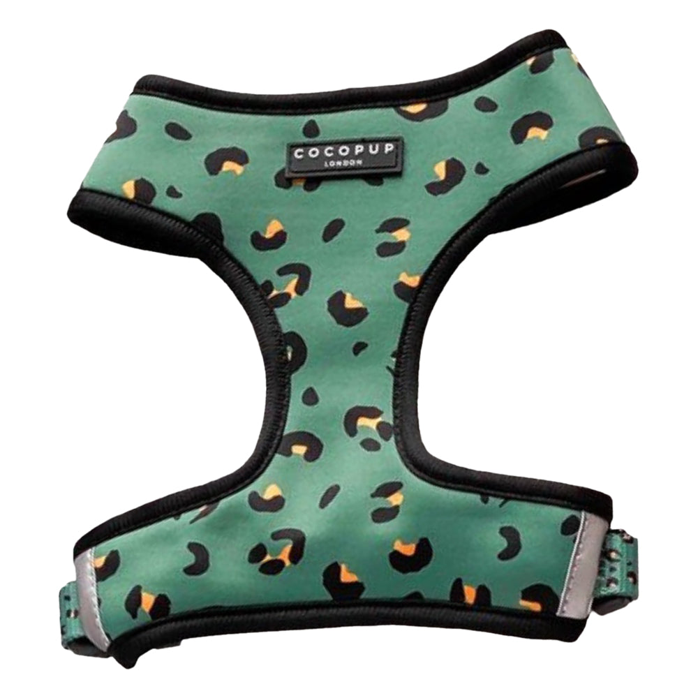 Cocopup London Adjustable Neck Harness for dogs Khaki Leopard
