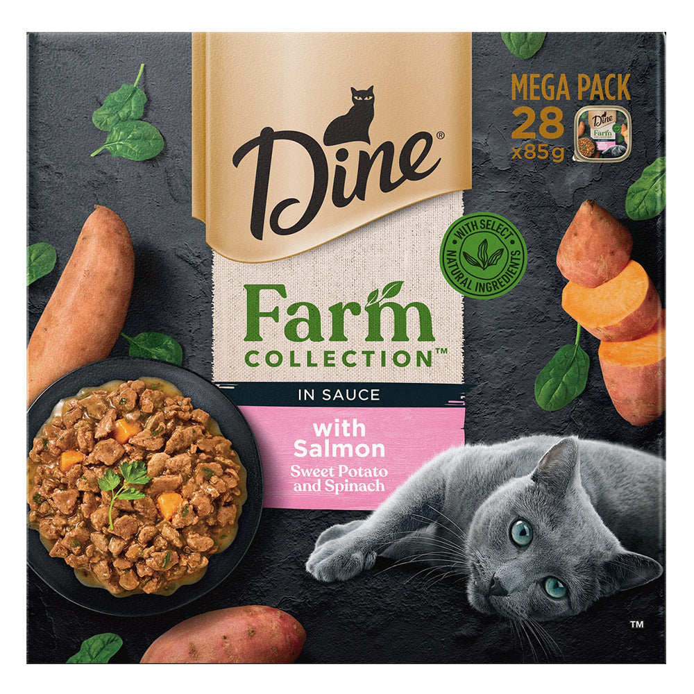 Dine Farm Collection in Sauce with Salmon Sweet Potato and Spinach Wet Cat Food 85gm