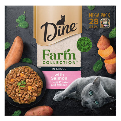Dine Farm Collection in Sauce with Salmon Sweet Potato and Spinach Wet Cat Food 85gm