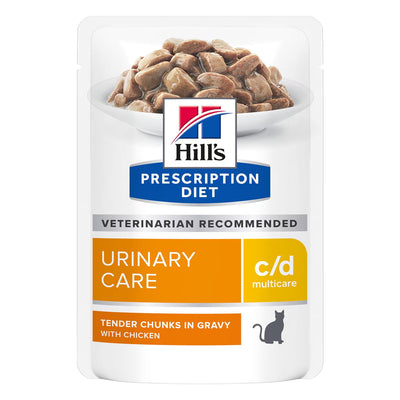 Hill's Prescription Diet c/d Multicare Urinary Care Tender Chunks in Gravy with Chicken Wet Cat Food 85gm