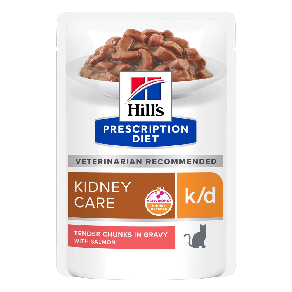 Hill's Prescription Diet k/d Kidney Care Tender Chunks in Gravy with Salmon Wet Cat Food 85gm