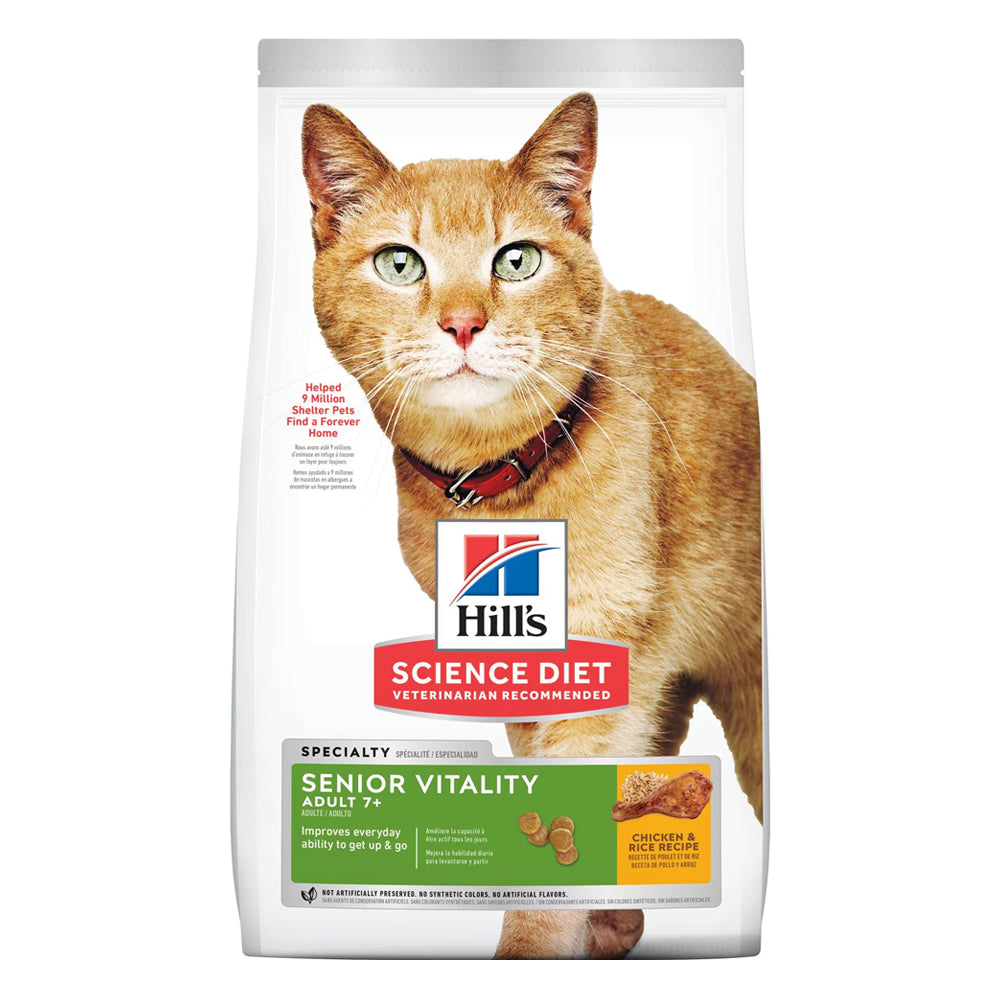 Hill's Science Diet Senior Vitality Adult 7+ Chicken & Rice Recipe Dry Cat Food