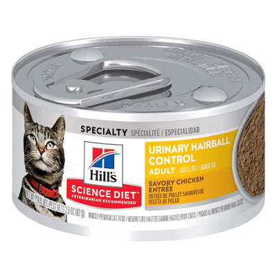 Hill's Science Diet Urinary Hairball Control Adult Savory Chicken Entree Wet Cat Food 82gm