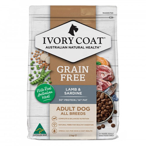 Ivory Coat Grain Free Adult All Breeds Lamb & Sardine Dry Dog Food