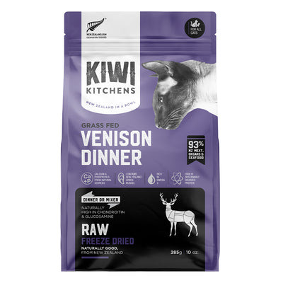 Kiwi Kitchens Raw Freeze Dried Venison Dinner Dry Cat Food