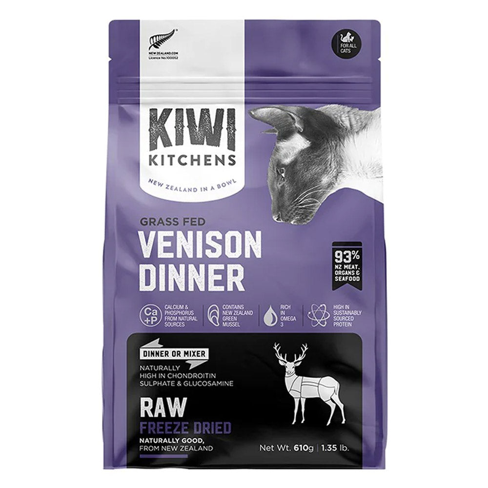 Kiwi Kitchens Raw Freeze Dried Venison Dinner Dry Cat Food