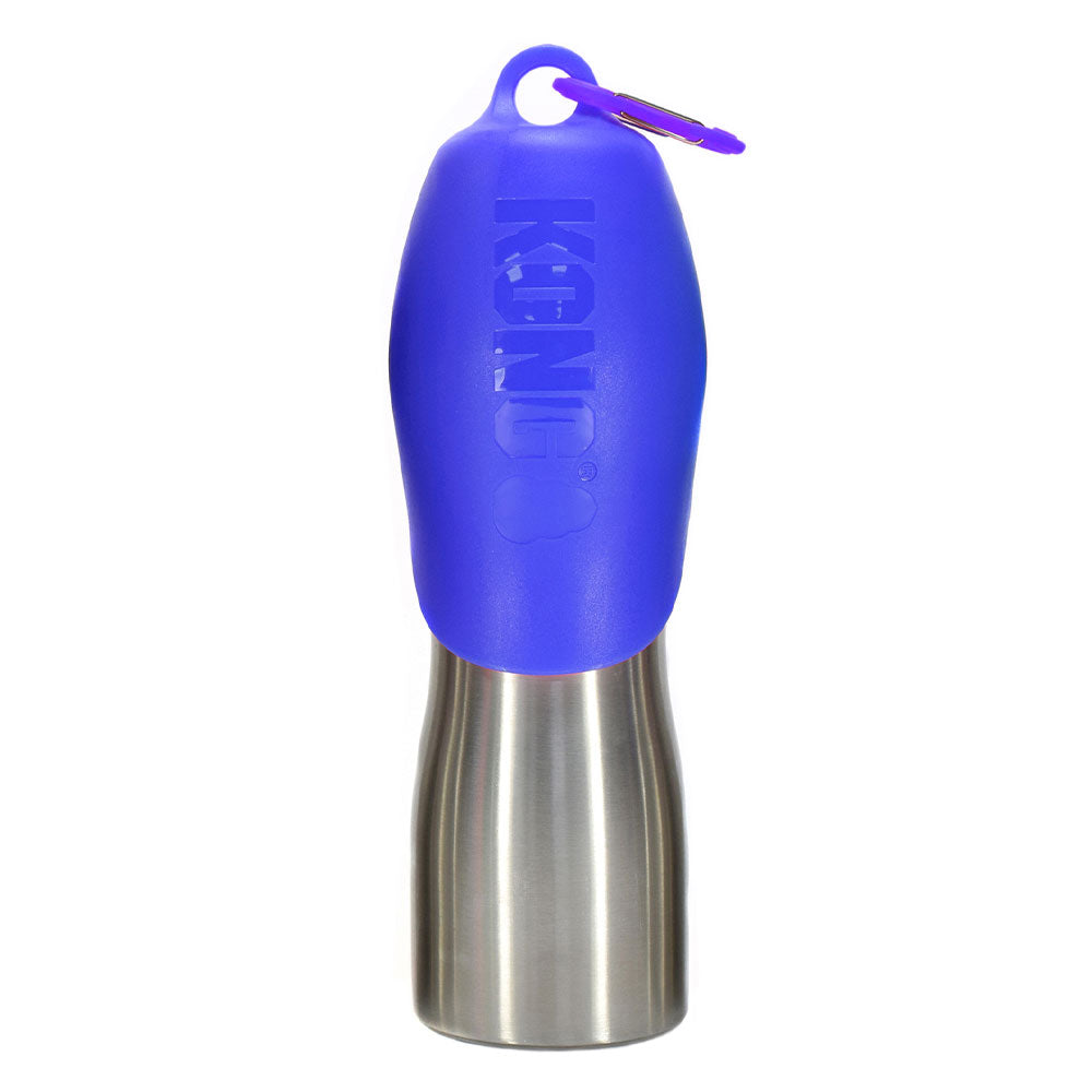 KONG H2O Stainless Steel Bottle with Lid Bowl For Dogs - Blue