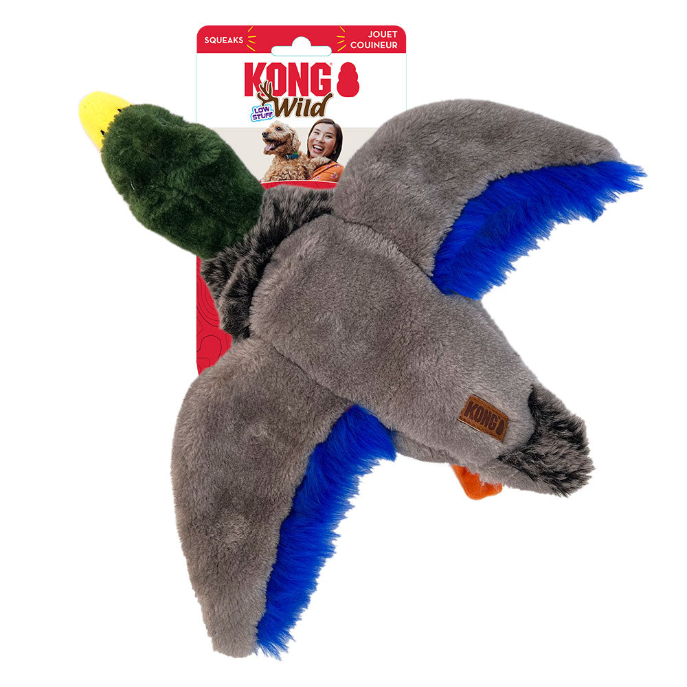 KONG Wild Low Stuff Squeaker Toy for Dogs - Mallard