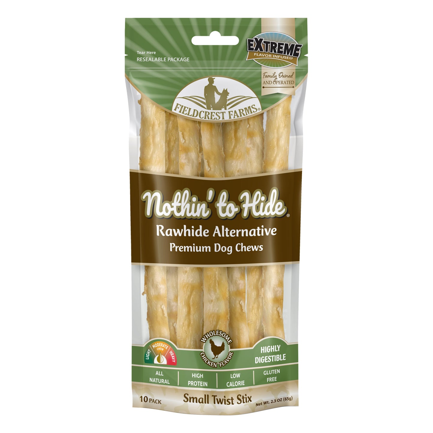Nothin' to Hide Small Twist Stix Chicken 10 sticks