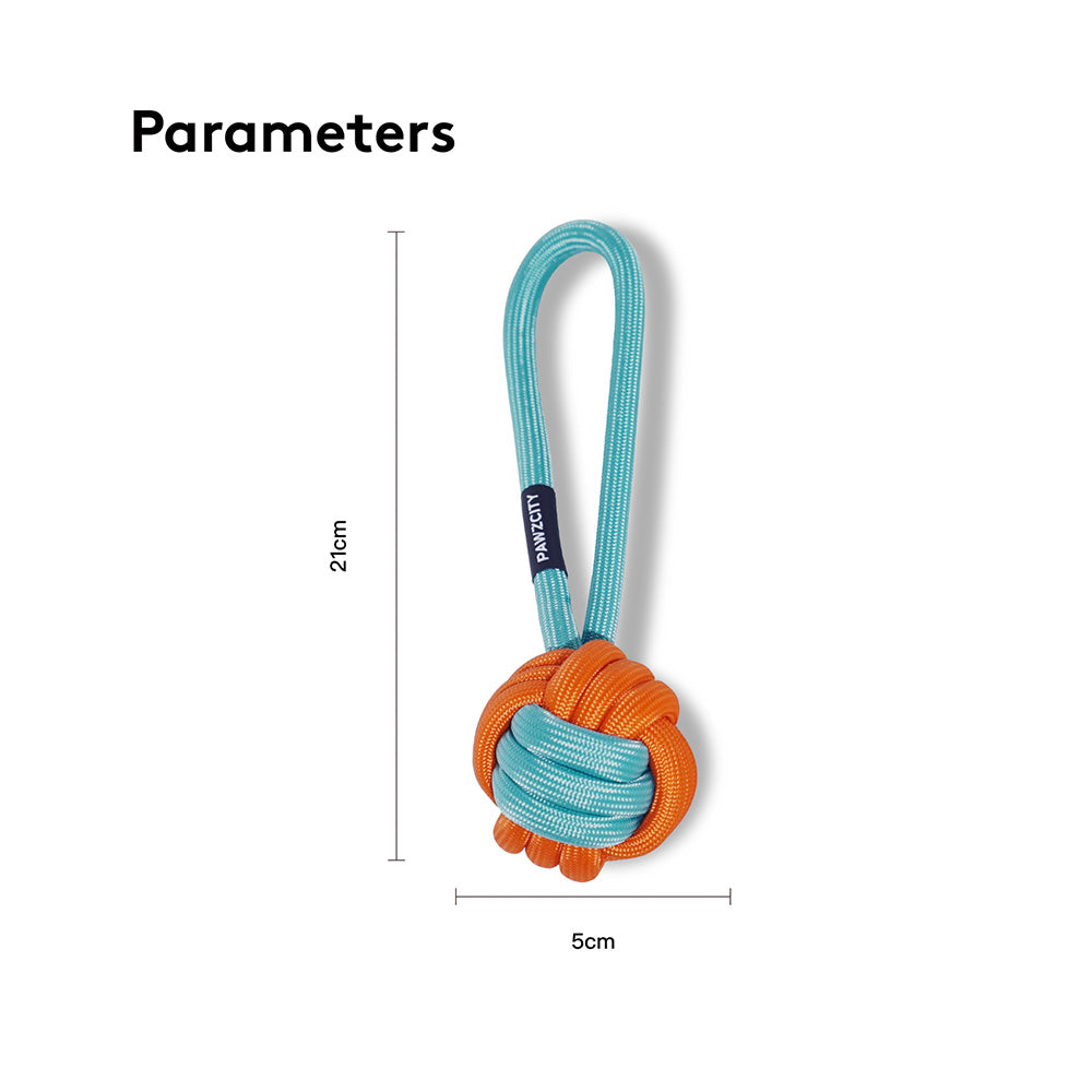 Pawzcity Interactive Rope Ball With Loop Blueberry