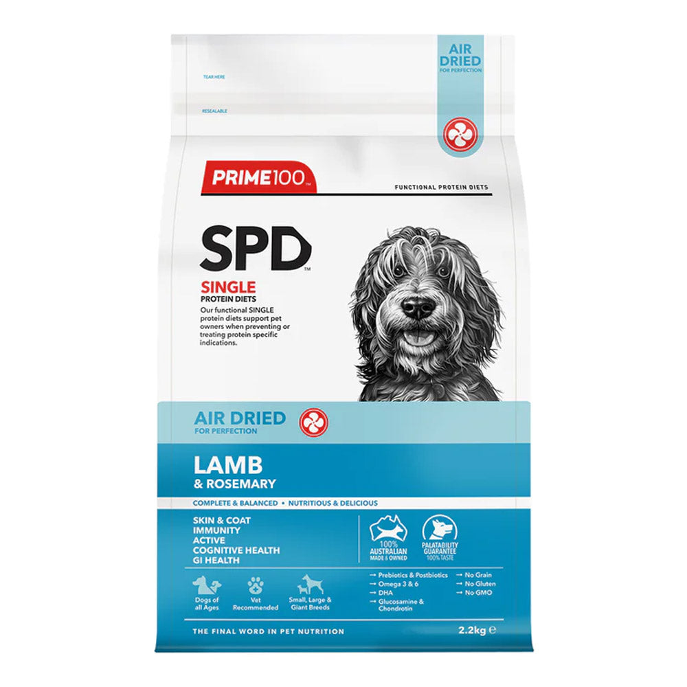 Prime100 SPD Single Protein Diets Air Dried Lamb & Rosemary All Life Stages Dry Dog Food