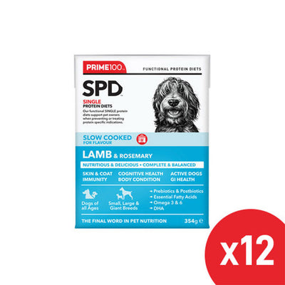 Prime100 SPD Single Protein Diets Slow Cooked Lamb & Rosemary Wet Dog Food 354 Gm