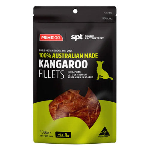 Prime100 SPT Single Protein Kangaroo Fillets Treats for Dogs 100gm