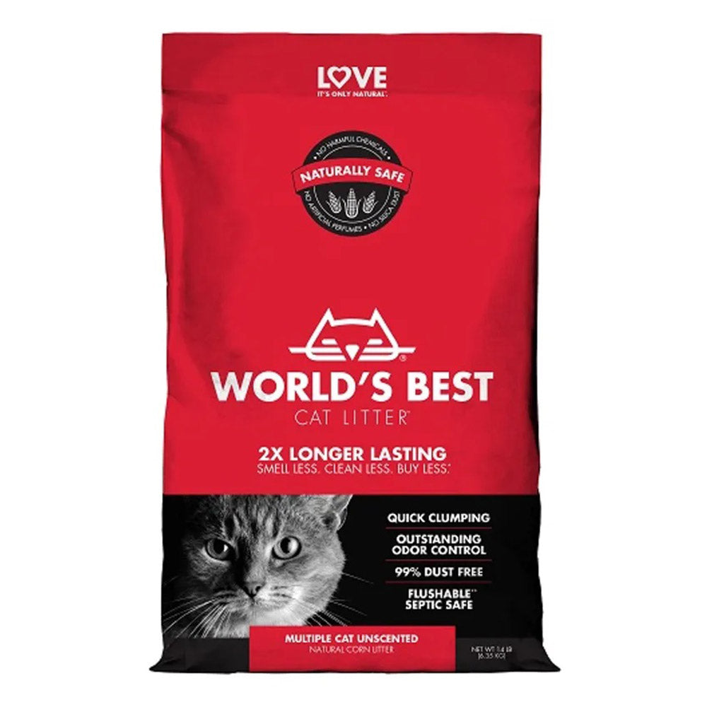World's Best Multiple Cat Unscented Natural Corn Cat Litter